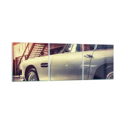 Produktbild von Bilder auf glas - Autogarage - 90x30cm - Glasbilder - Wandbilder - Bilder - Kunstdruck - zum Aufhängen bereit - Wanddekoration aus Glas - Glas Bilder - Wandbild auf Glas - 3 Teile - GCA90x30-3888