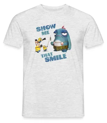 Produktbild von Spreadshirt Minions Show Me That Smile Phillip Männer T-Shirt, M, Grau meliert