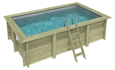 Immagine prodotto di Piscina in legno AQUA 4.65 x 2.85 - H.1.24 m, grigio, con supporti da cementare