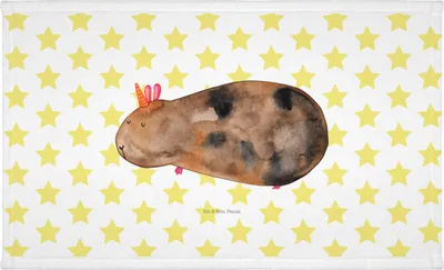 Produktbild von Mr. & Mrs. Panda Handtuch Einhorn Meerschweinchen - Weiß - Geschenk, baumwolle, Flauschtuch, gesichtstuch, Unicorn, Meerhörnchen, kleines, Meerschwein, Einhörner