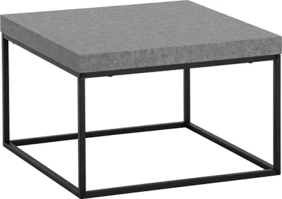 Produktbild von Couchtisch 60x60x38cm Beton-Optik Grau Metallbeine Modern Quadratisch