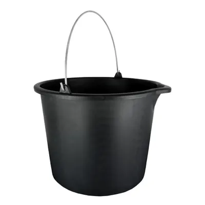 Produktbild von 3er Set Baueimer 16 Liter mit Ausguss und Messskala – Robuster Mörteleimer Schwarz, Kunststoffeimer für Bau, Garten & Haushalt – 3 Stück