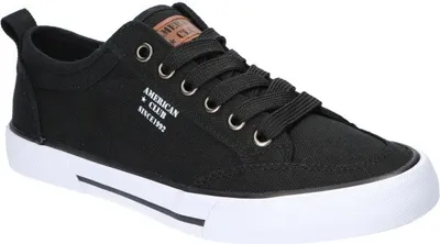 Produktbild von AMERICAN CLUB LH100 Original Sneakers, luftige Sneakers, Schnürung Segeltuch Turnschuhe, Schwarz 41