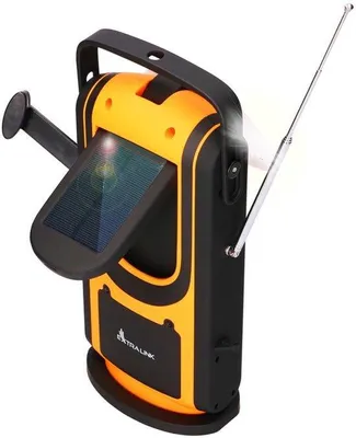Obrázek produktu pro Solární rádio – FM rádio – Baterie 6000 mAh – Černé – Přenosné – Powerbanka