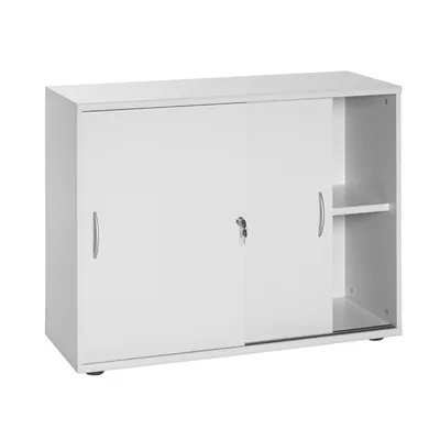 Produktbild von Aktenschrank TYP4000 lichtgrau, 2OH, Schiebetüren, abschließbar, B x H x T ca.: 100 x 76 x 39,5 cm