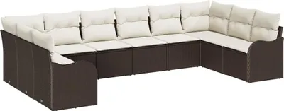 Immagine prodotto di Set Divano da Giardino Marrone 344 x 177,5 x 85 cm polyrattan