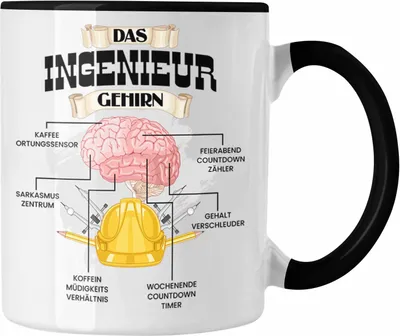 Produktbild von Trendation - Ingenieur Tasse Lustiges Geschenk für Bester Ingenieur Spruch Becher Geburtstag Weihnachten (Schwarz)