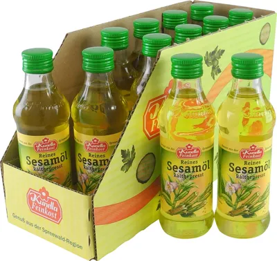Produktbild von Reines Sesamöl kaltgepresst von Kunella Feinkost - 12er Pack (12 Flaschen à 100 ml)