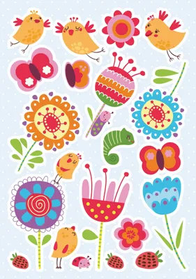 Produktbild von wandaufkleber Vögel & Blumen 47 x 70 cm