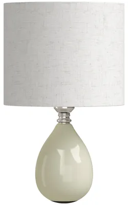 Produktbild von Tischlampe Tischleuchte, Vintage Nachttischlampe Schreibtischlampe mit Keramiksockel, Leinenschirm Kabel, E27 Fassung
