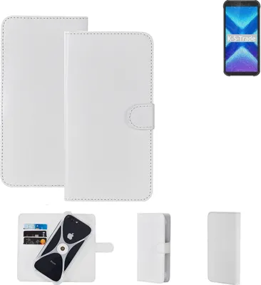 Produktbild von K-S-Trade Handy Hülle Schutz Hülle kompatibel mit Blackview BV5500 Plus Cover Case Bookstyle Bumper weiß 1x