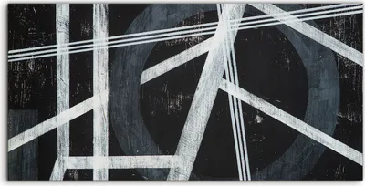 Produktbild von Coloray Spritzschutz aus Glas 100x50  Wandkunst Küchenrückwand monochromes Gemälde Weiß auf Schwarz