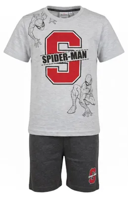 Zdjęcie produktu dla Pajama dla chłopca Spider-Man, rozmiar 104-134, krótka, bawełna, biało/szaro - rozmiar 104, kolor szary