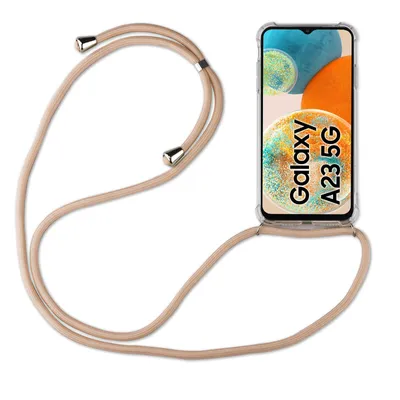 Produktbild von betterfon Handykette für Samsung Galaxy A23 5G Handyhülle mit Band Hülle Beige / Braun