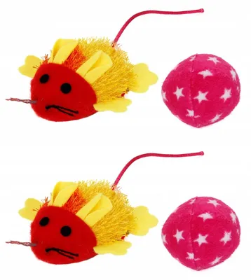 Produktbild von Nobleza Katzenspielzeug-Set Stoffmaus und Ball