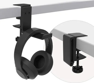 Produktbild von MMOBIEL Kopfhörerständer Halterung Tisch - Verstellbarer Headset Halter Haken - Schwarz