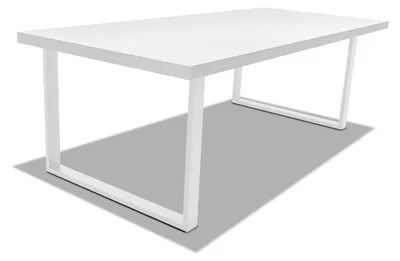 Immagine prodotto di Tavolo da pranzo in legno e metallo con piedi quadrati bianchi - 220x100 cm