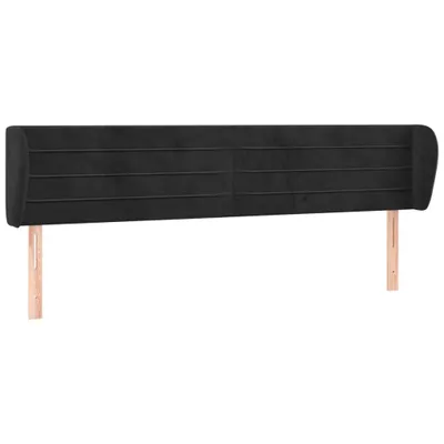 Produktbild von vidaXL Kopfteil mit Ohren Schwarz 183x23x78/88 cm Samt