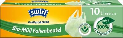 Immagine prodotto di SWIRL Abfallbeutel Biofolie mit Griff 10 Liter Pack Rolle mit 10 Stück