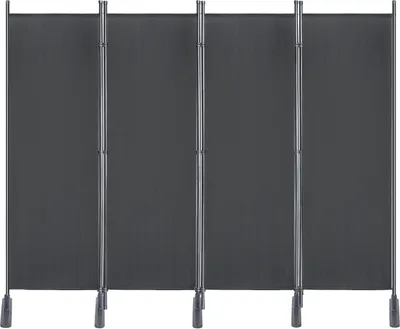 Produktbild von YARDIN Paravent Trennwand 3 Teilig 225 x 180cm Stoff Raumteiler Balkon Sichtschutz Klappbar Freistehend Stellwand Faltbar Eisenbasis Dunkelgrau