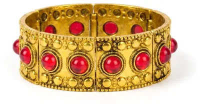 Produktbild von Mittelalterliches Königinnen-Armband Kostüm-Accessoire goldfarben-rot -
