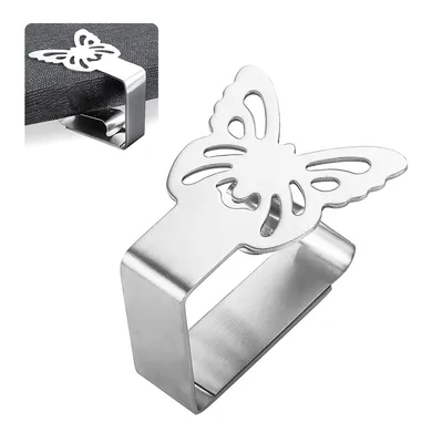 Produktbild von 8er-Set Edelstahl Tischdeckenklammern, Tischdeckenhalter, Extra Stark Flexibel, Rutschfest, Glatte Kanten, Dekoratives Design