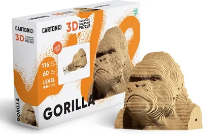 Produktbild von Cartonic 3D-Puzzle Gorilla, Affe, Papp-3D-Bausatz, Pappe, 116 Teile, CARTMGRL