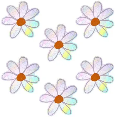 Productafbeelding van Set van 6 vogelbeschermingsstrips met regenboogbloemen, niet-plakkerig, voor ramen
