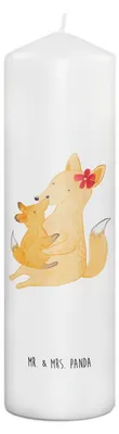 Produktbild von Mr. & Mrs. Panda Kerze Fuchs Mama 29 x 8 cm XL - Weiß - Geschenk, Schoß, Muttertag, Erinnerungslicht, Mutter, Stumpenkerze, Bedruckte, Umarmen, Blockkerze