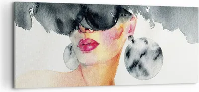 Produktbild von Bild auf Leinwand - Leinwandbild - Einteilig - Aquarell Modell Brille - 100x40cm - Wand Bild - Wanddeko - Wandbilder - Leinwanddruck - Bilder - Wanddekoration - Leinwand bilder - AB100x40-4678