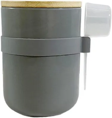 Zdjęcie produktu dla Pojemniki ceramiczne o pojemności 800 ml - pojemniki na herbatę z łyżeczką i pokrywką - pojemniki do przechowywania kawy, herbaty i przypraw