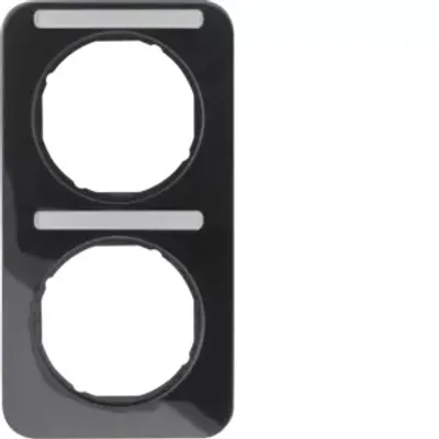 Produktbild von Berker 10122125 Rahmen mit Beschriftungsfeld schwarz, glänzend Berker R.1