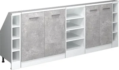 Produktbild von Küchenschrank für Dachschrägen Vicco R-Line Beton 210 cm 5er Set, Model 58199