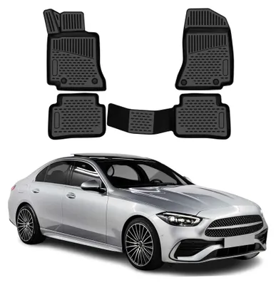 Imagen del producto de Alfombrillas de goma OMAC para Mercedes W206 (2021-2026), de TPE, color negro, juego de 4 piezas, Imagen generada por IA