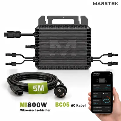 Produktbild von Balkonkraftwerk 800 Watt Wechselrichter MARSTEK Saturn M2-800 Mikrowechselrichter MST-MI800W mit 5m Kabel