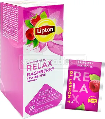 Immagine prodotto di Lipton Tè alla frutta Lampone Framboise Relax, confezione da 25 pezzi