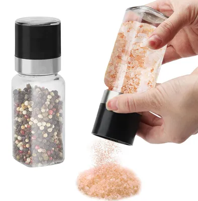 Gewürzmühlen-Set 2er-Pack, Keramik, 120 ml, einstellbar, Glas