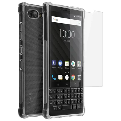 Produktbild von iMak, 360° Schutz-Set (Hülle + Displayschutzfolie) für BlackBerry KEY2, Transparent