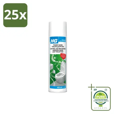 Produktbild von 25 x HG Gegen unangenehme Toilettengerüche - Geruchsneutralisierer - 400 ml - Großpackung - 25 Stücke