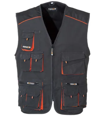Produktbild von Arbeitsweste Work dunkelgrau orange - Gr. 46