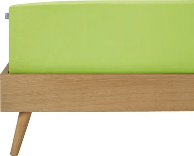 Produktbild von Schiesser Jersey Elasthan Spannbettlaken Elli | 97% Baumwolle | 3% Elasthan | für Matratzen 140x200cm bis 160x220cm | Matratzenhöhe bis 30cm | Apfelgrün