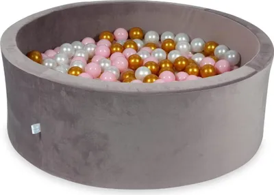 Produktbild von Bällebad 500 Teile 110x40 Samt lila: hellrosa, perle, gold