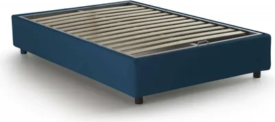 Produktbild von Quadratisches und halbes Bett Daronic, Containerbett mit Stoffbespannung, 100%  Italy, Seitliche–ffnung, passend für Matratze Cm 120x190, Blau