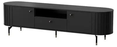Produktbild von MOBAE LINEA 05 TV Lowboard 180 cm Schwarz Fernsehschrank modern TV Möbel mit Stauraum Lowboard Wohnzimmer Design