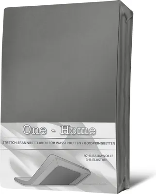 A folded grey fitted sheet is presented upright against a white background.