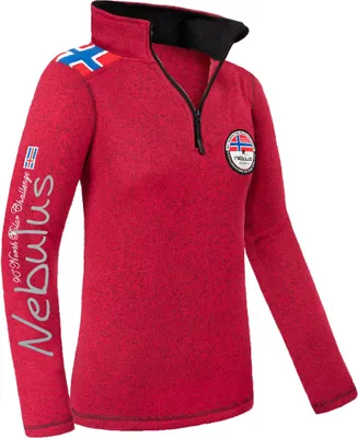 Zdjęcie produktu dla Nebulus sweter z polaru FLAGSTER damski, ciepły sweter z polaru, sweter z polaru z zamkiem błyskawicznym, P5955 - damski, czerwony cętkowany, S/36