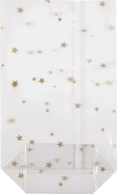 Produktbild von Kreuzbodenbeutel Stern 95 x 160 mm mit Siegelnaht 30my OPP transparent 100 Stk.