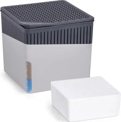 Productafbeelding van WENKO Ruimteontvochtiger Cube, 500 gram, voor auto, kelder, badkamer en andere ruimtes. Granulaat, grijs
