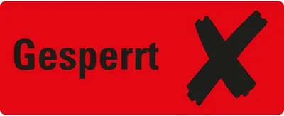 Produktbild von Dreifke® Aufkleber I Organisationsetikett Gesperrt, Pikto, rot, Haftpapier, a...