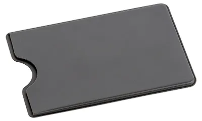 Produktbild von 2 Stück RFID-Blocker-Scheckkartenhüllen – Hart-PVC Schutzhüllen für Sicherheit gegen Datendiebstahl – NFC Kartenhülle für Kreditkarten, EC-Karten, Bankkarten mit Daumenloch –